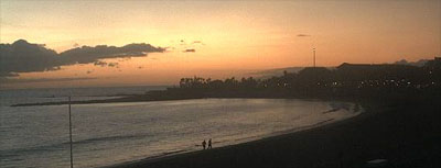 Stranden Las Vistas på ön Teneriffa